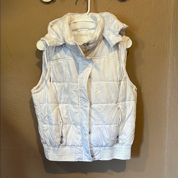 Calvin Klein Ivory Puffer Vest with Hood - Picture 1 of 3